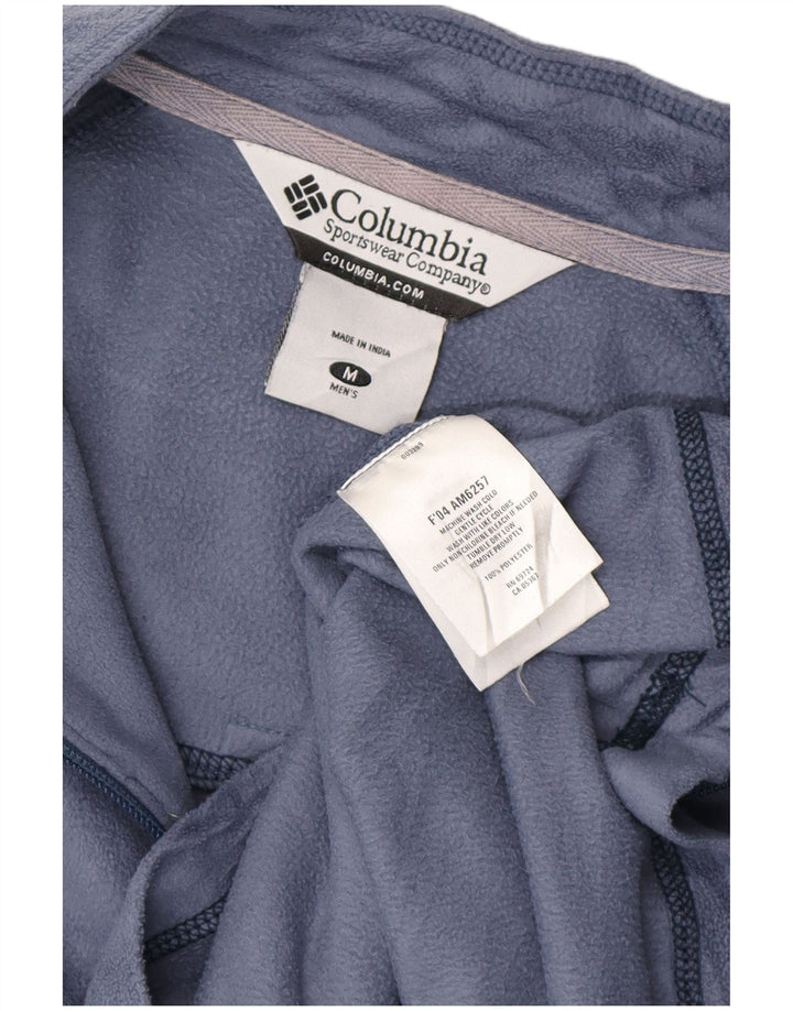 Columbia Herren-Fleecepullover mit Reißverschluss am Hals, mittelblaues Polyester