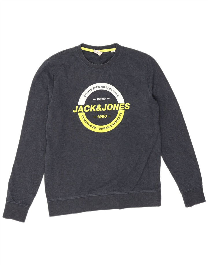 Jack & Jones Herren-Sweatshirt mit Grafik, groß, marineblau, Baumwolle