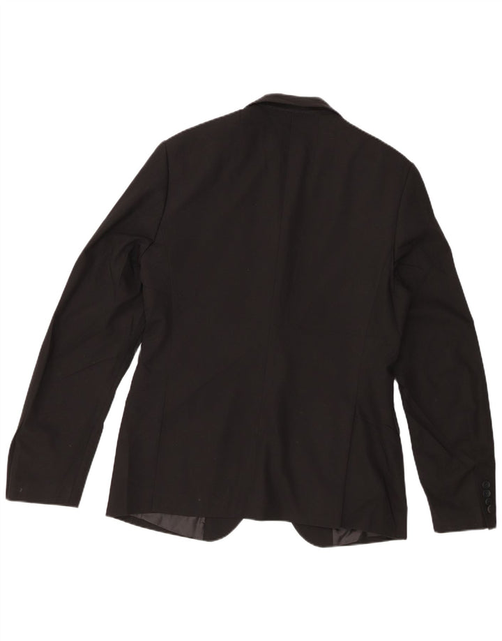 Zara Herren-Blazer mit 2 Knöpfen, EU 48, mittelschwarze Viskose