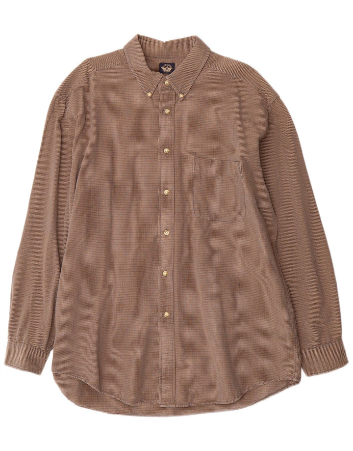 Dockers Herrenhemd XL, braun kariert, Baumwolle
