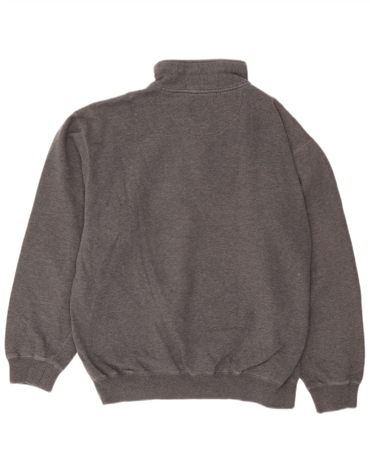 Reebok Herren-Sweatshirt mit Reißverschluss am Hals, mittelgraue Baumwolle