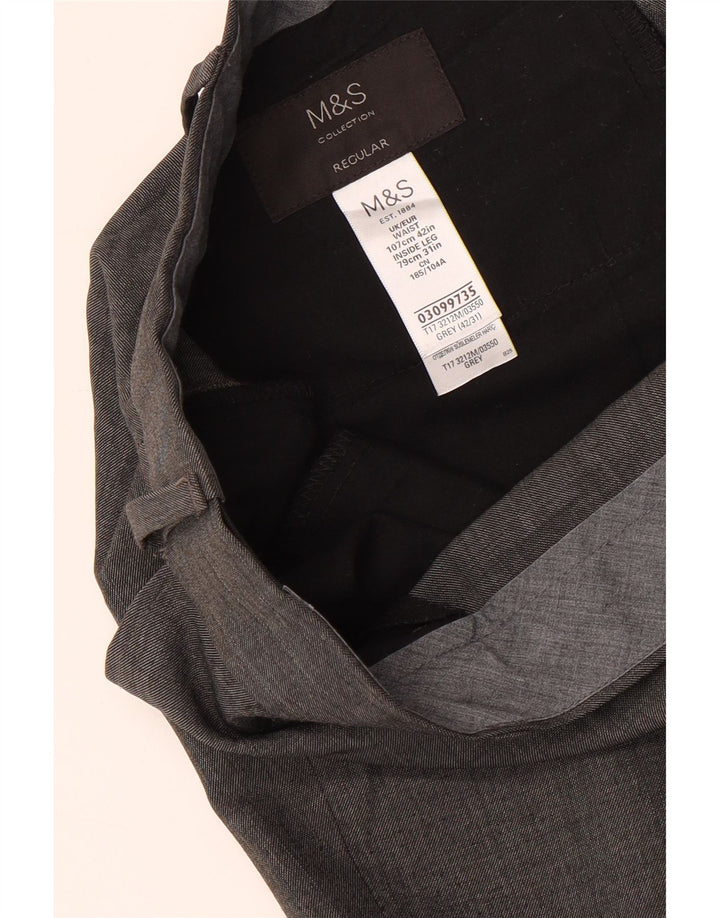 MARKS & SPENCER Gerade Herren-Anzughose W42 L31 Graues Polyester