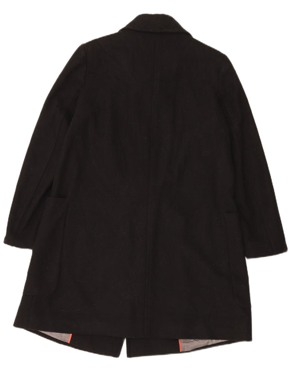 Benetton Damen Übergroßer Mantel UK 10 Small Schwarze Wolle