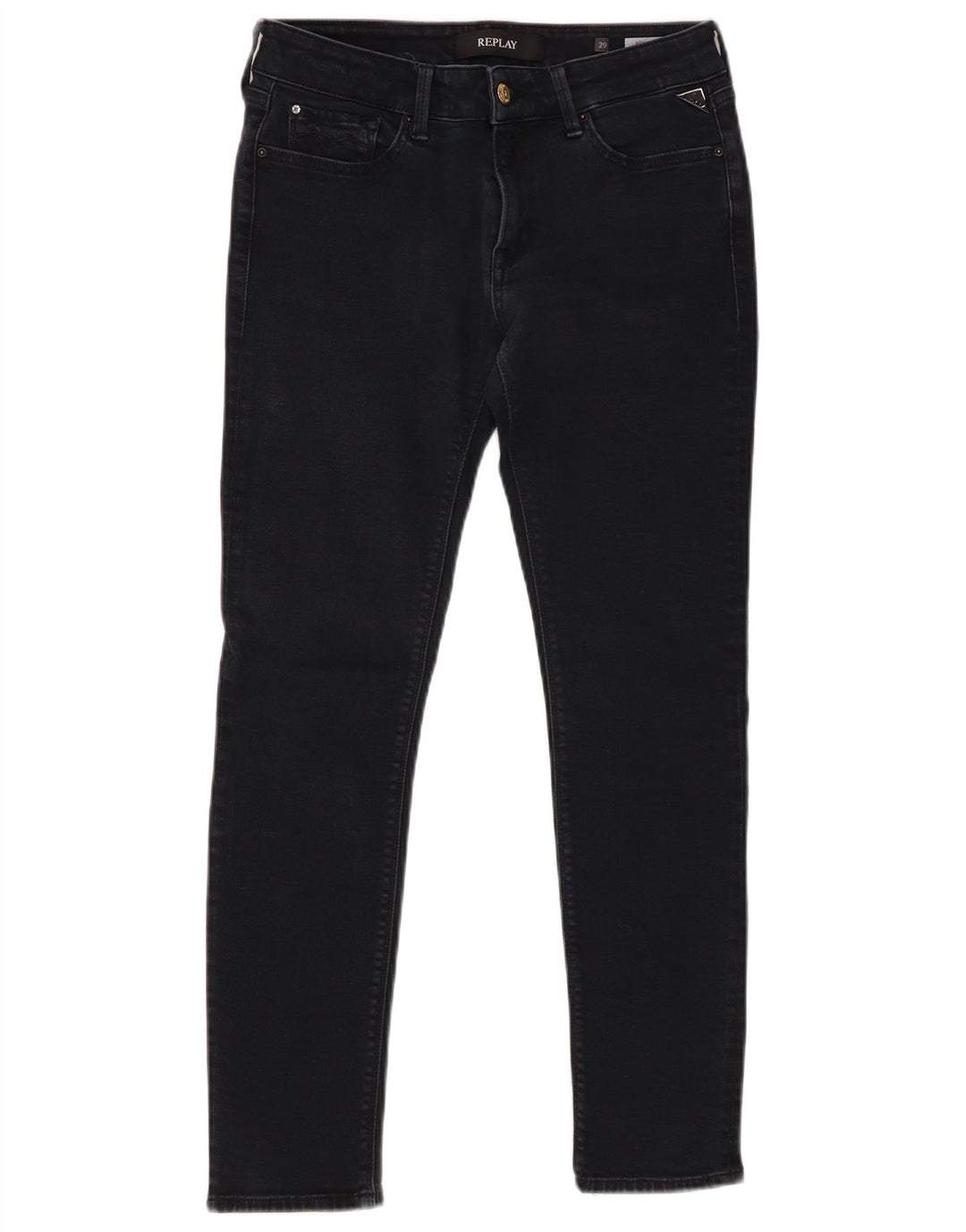 REPLAY Damen New Luz Skinny Jeans W29 L28 Schwarze Baumwolle