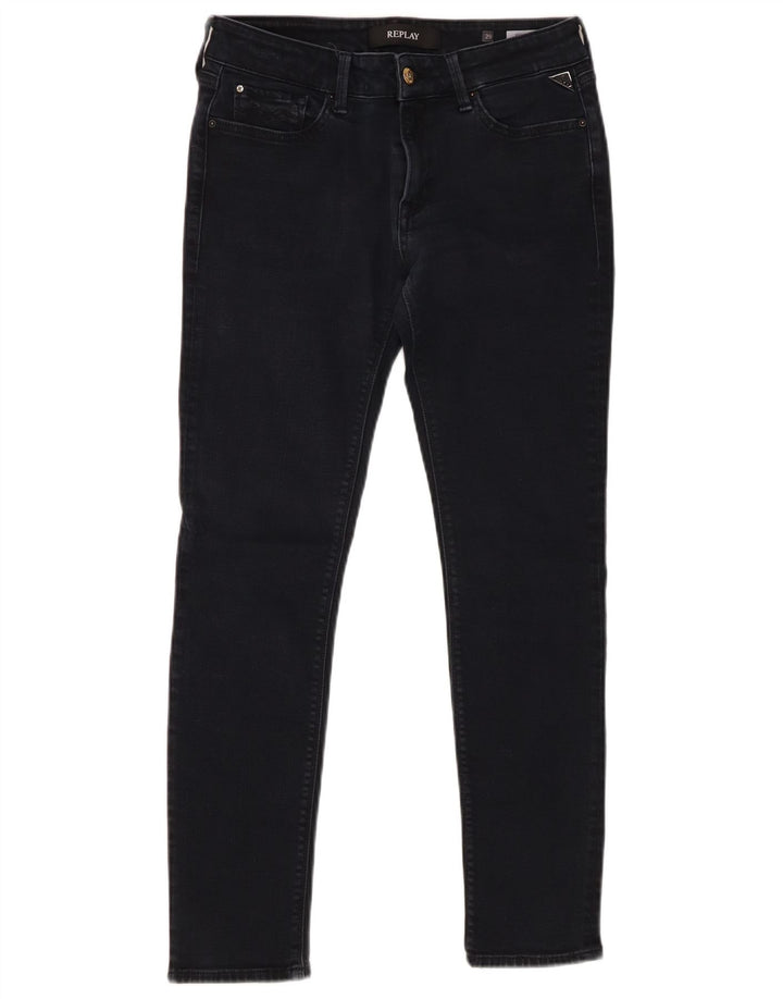 REPLAY Damen New Luz Skinny Jeans W29 L28 Schwarze Baumwolle