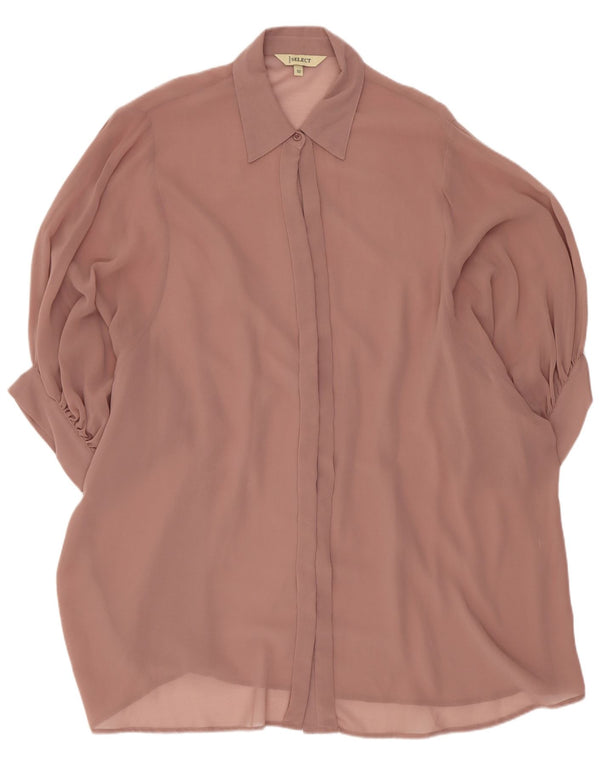 Vintage Damen Kurzarm-Hemdbluse IT 52 2XL Rosa