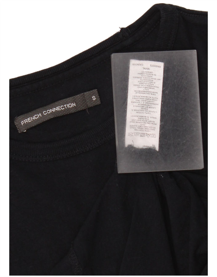 French Connection Herren T-Shirt Top Small aus schwarzer Baumwolle