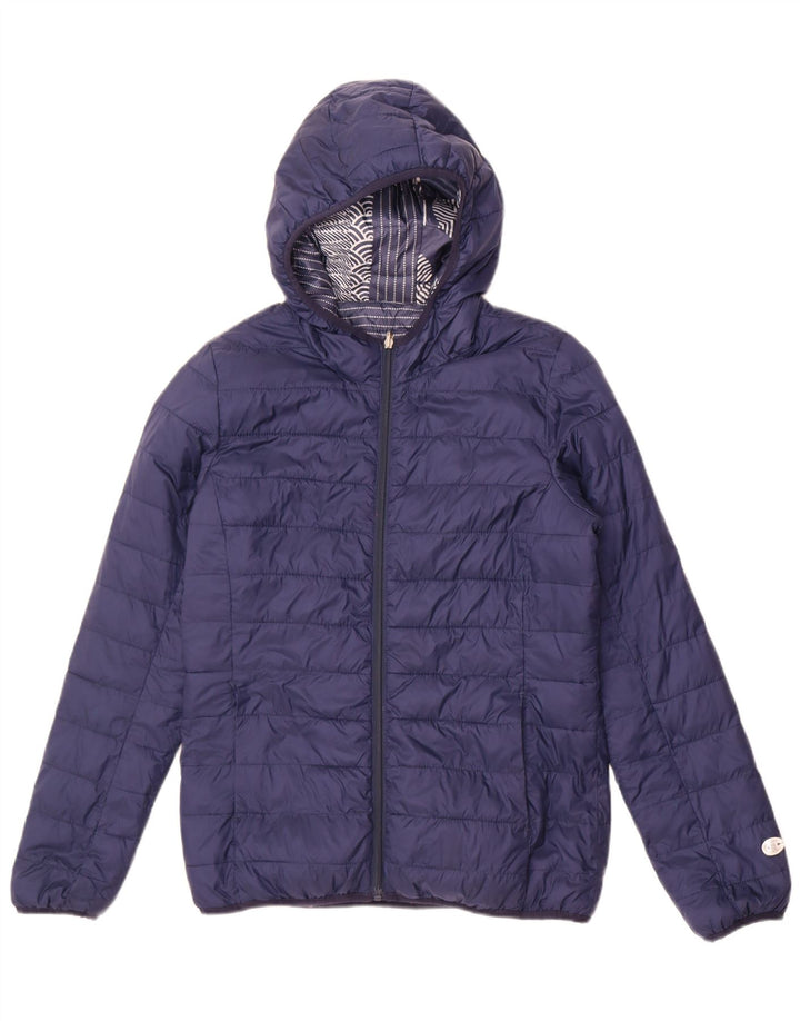 Champion Damen Kapuzenjacke IT 46 Large Marineblau Patchwork