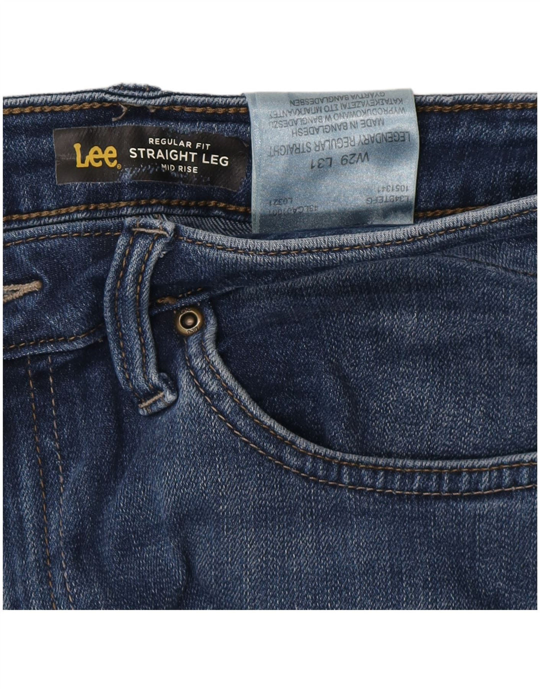LEE Damen Mid Rise Regular Fit Straight Jeans W29 L31 Blaue Baumwolle