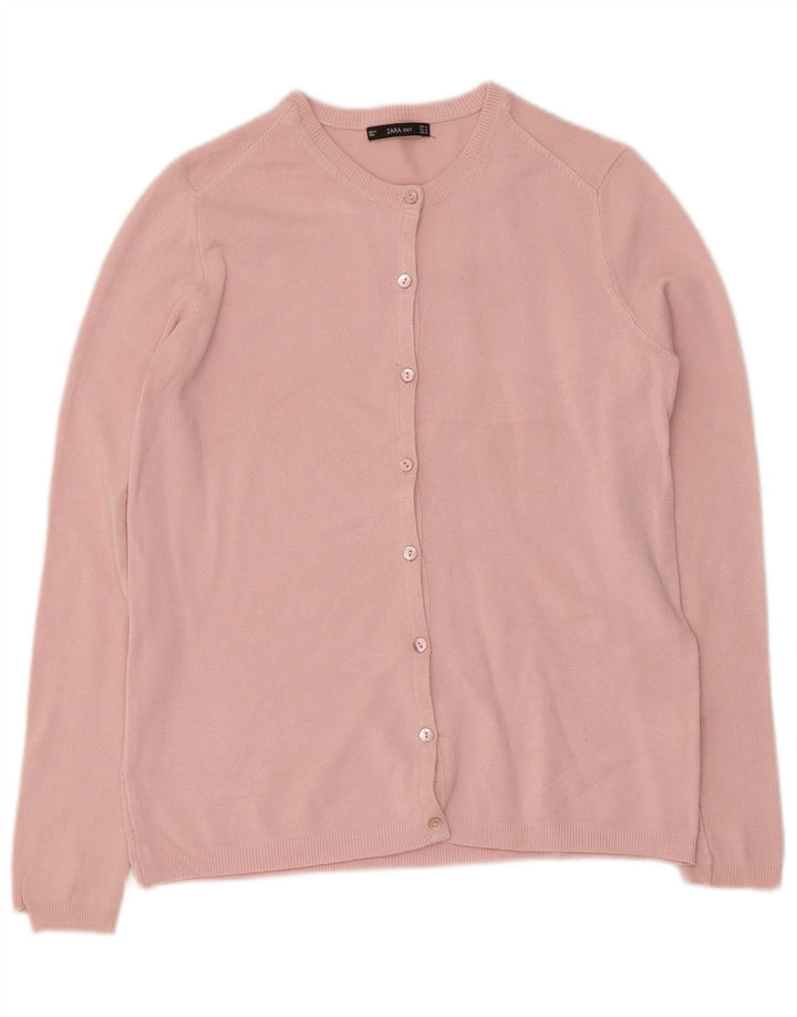 Zara Damen Strickjacke UK 12 Mittelrosa