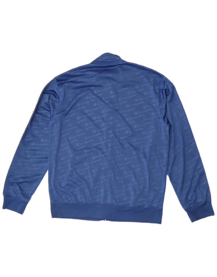 Champion Herren-Trainingsanzugoberteil mit Grafik, XL, blaues Farbblock-Polyester
