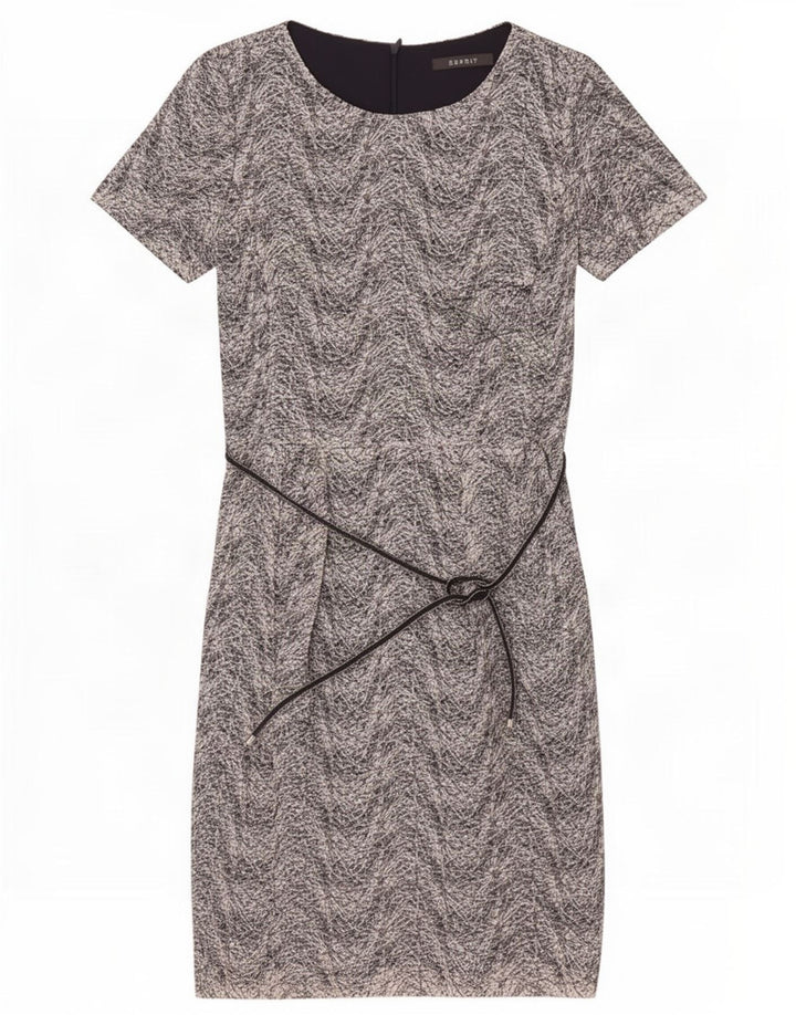Esprit Damen Etuikleid UK 8 Small Navy Blue Chevron Polyester