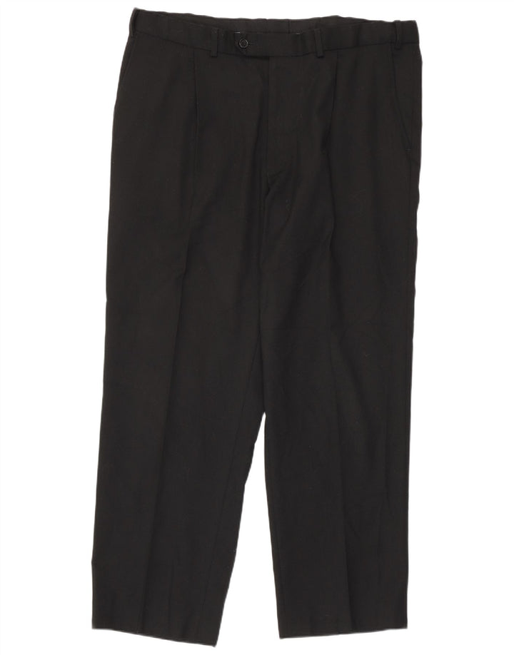 Marks & Spencer Herren-Anzughose mit Pegged-Anzug, W38, L29, schwarzes Polyester