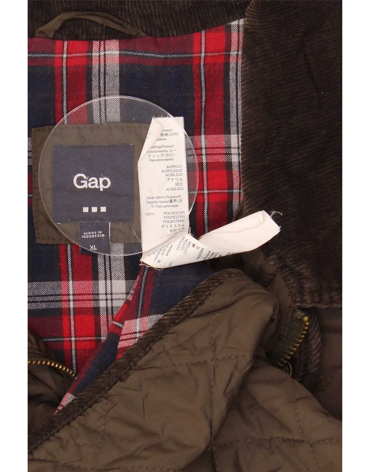 Gap Damen Steppjacke UK 42 XL Khaki Colourblock Polyester