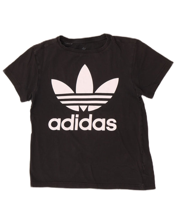 Adidas Mädchen Grafik T-Shirt Top 11-12 Jahre Schwarz