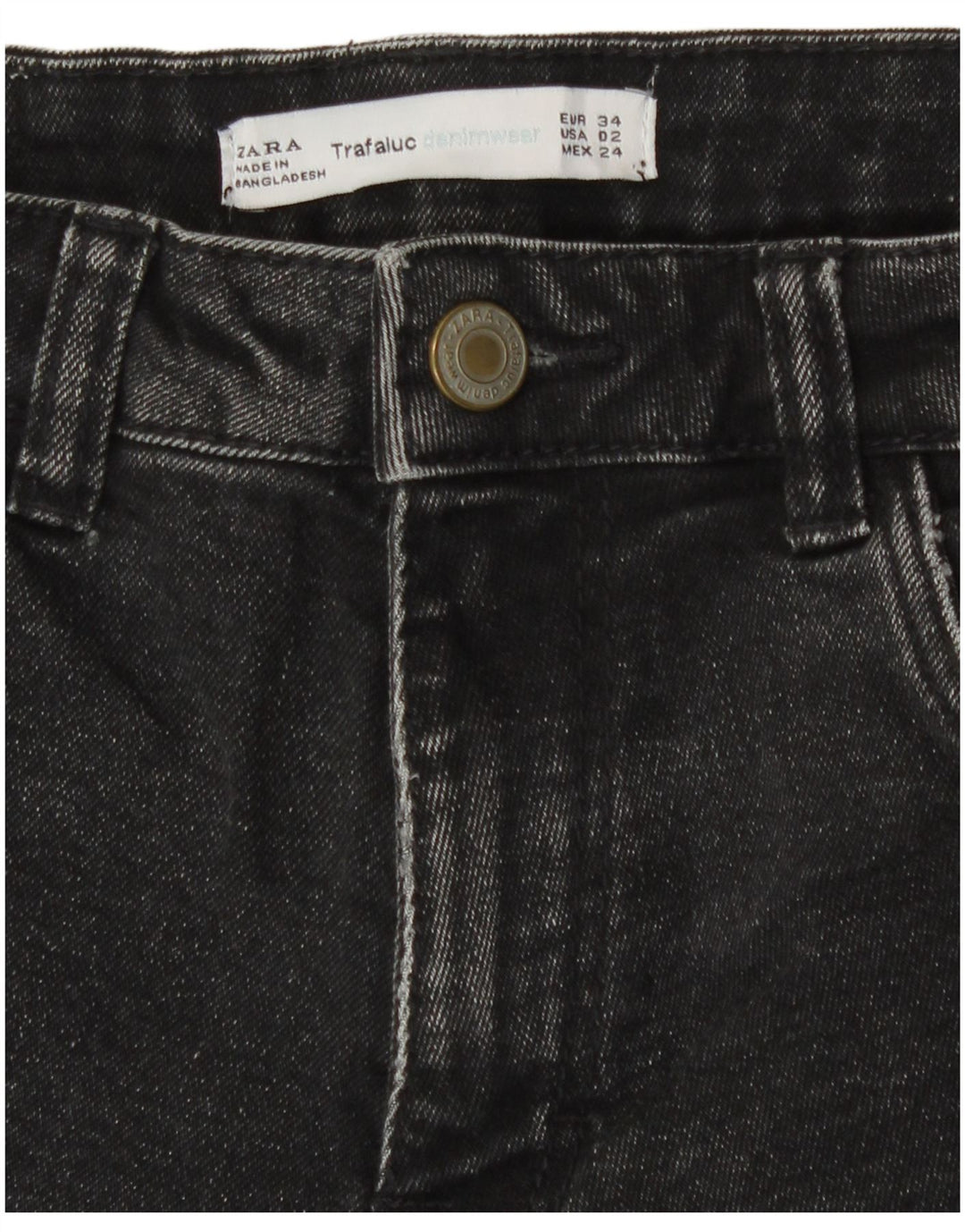 Zara Damen Jeansshorts EU 34 2XS W24 Schwarz