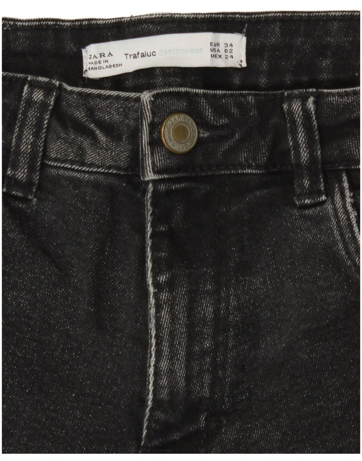 Zara Damen Jeansshorts EU 34 2XS W24 Schwarz
