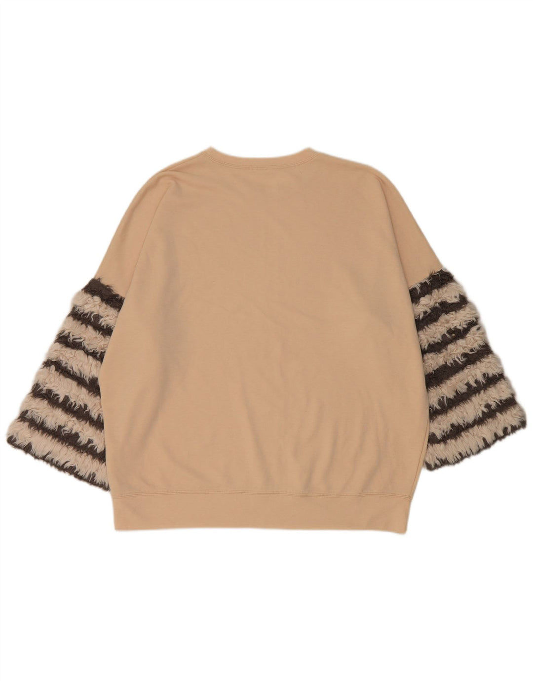 Zara Damen-Sweatshirt mit 3/4-Ärmeln, übergroß, Gr. 14, Mittelbeige