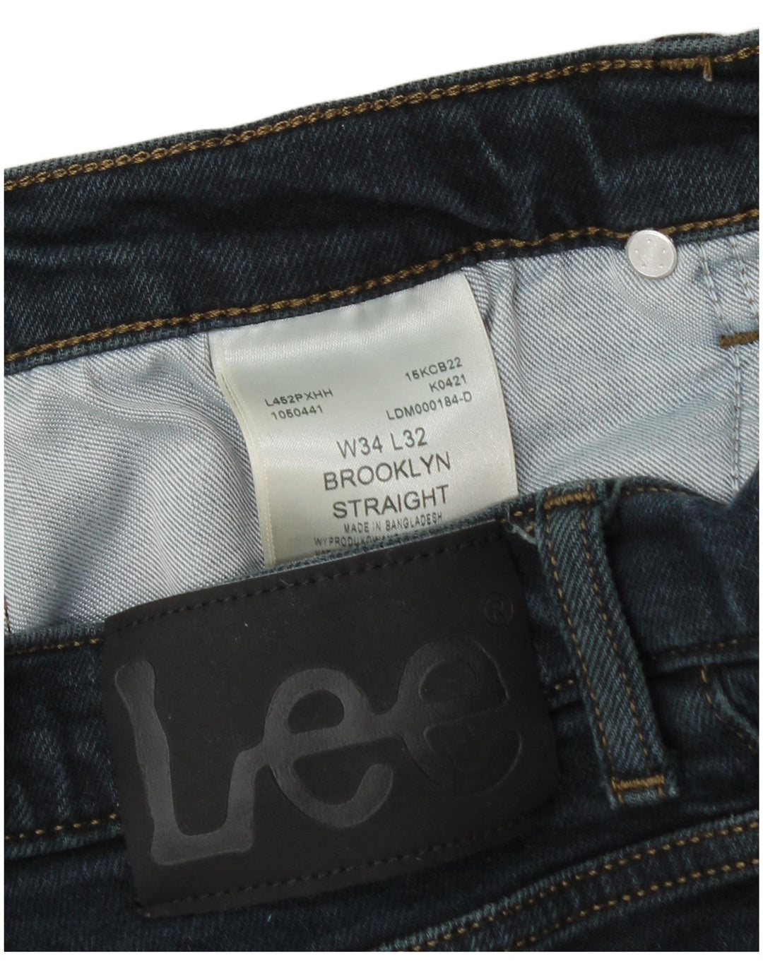 LEE Herren Brooklyn Straight Jeans W34 L32 Blaue Baumwolle