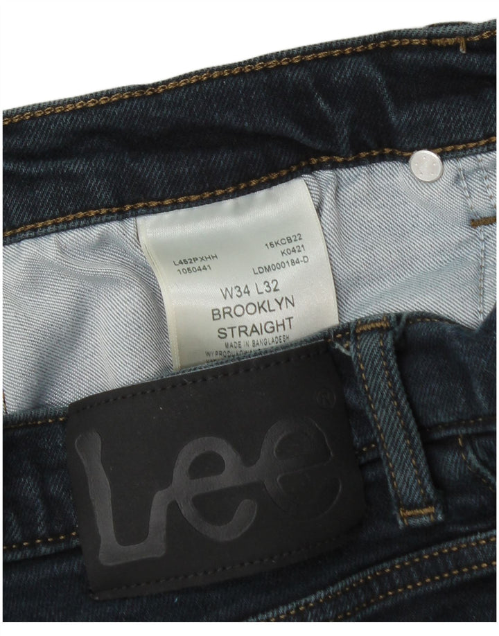 LEE Herren Brooklyn Straight Jeans W34 L32 Blaue Baumwolle
