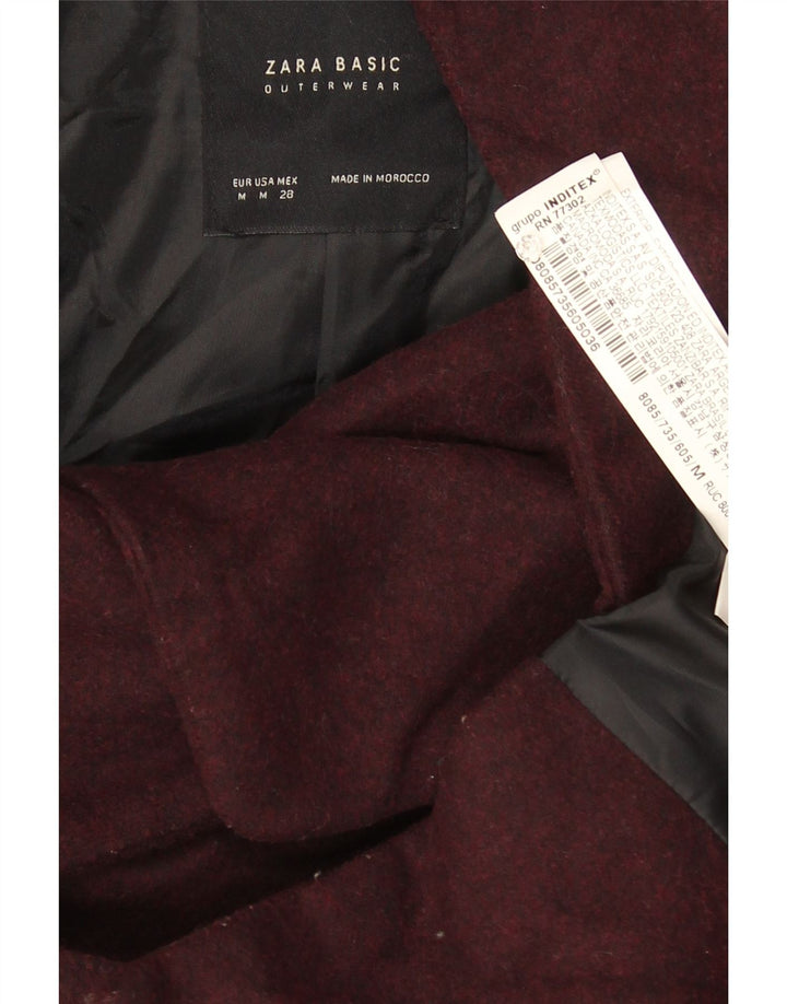 Zara Damen-Bomberjacke mit Kapuze, UK 14, mittleres Burgunderrot, Acryl