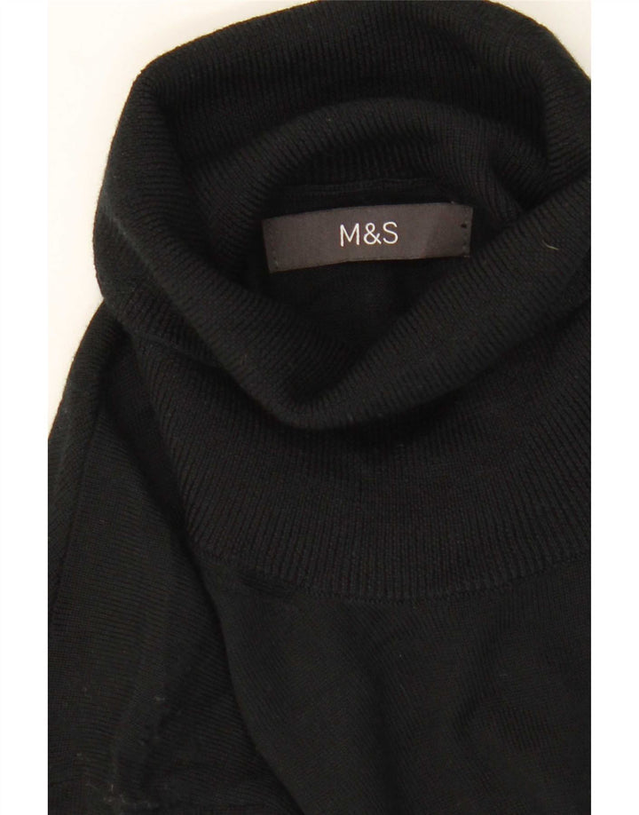 Marks & Spencer Herren-Rollkragenpullover aus Merinowolle in Mittelschwarz