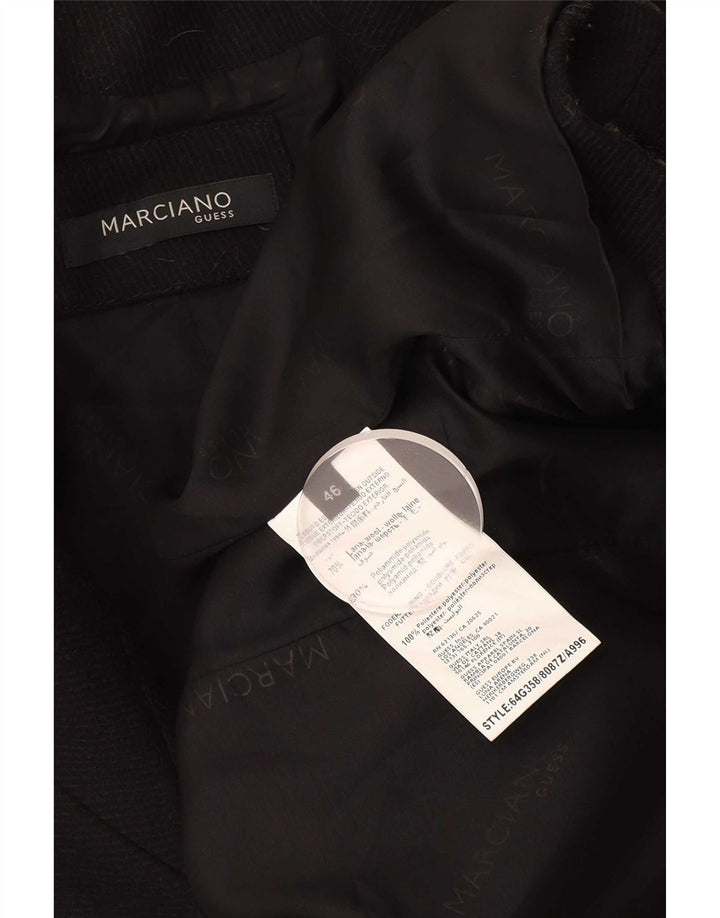 Guess By Marciano Damen 1-Knopf-Blazerjacke IT 46 Große schwarze Wolle