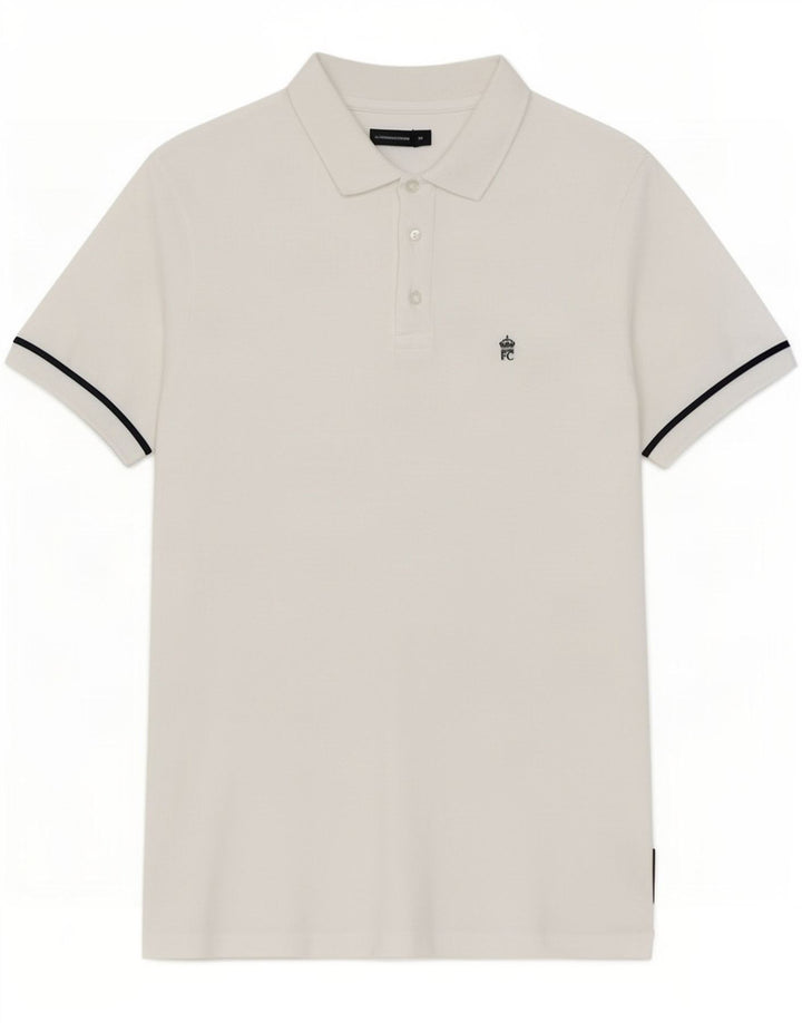 French Connection Herren-Poloshirt aus mittelweißer Baumwolle