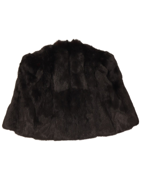 Vintage Damen Pelz Bolero Jacke Einheitsgröße Schwarz