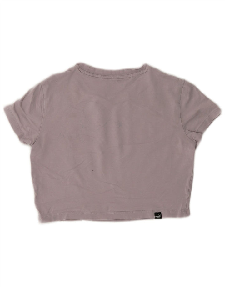 Puma Damen Crop Graphic T-Shirt Top UK 10 Small Grau