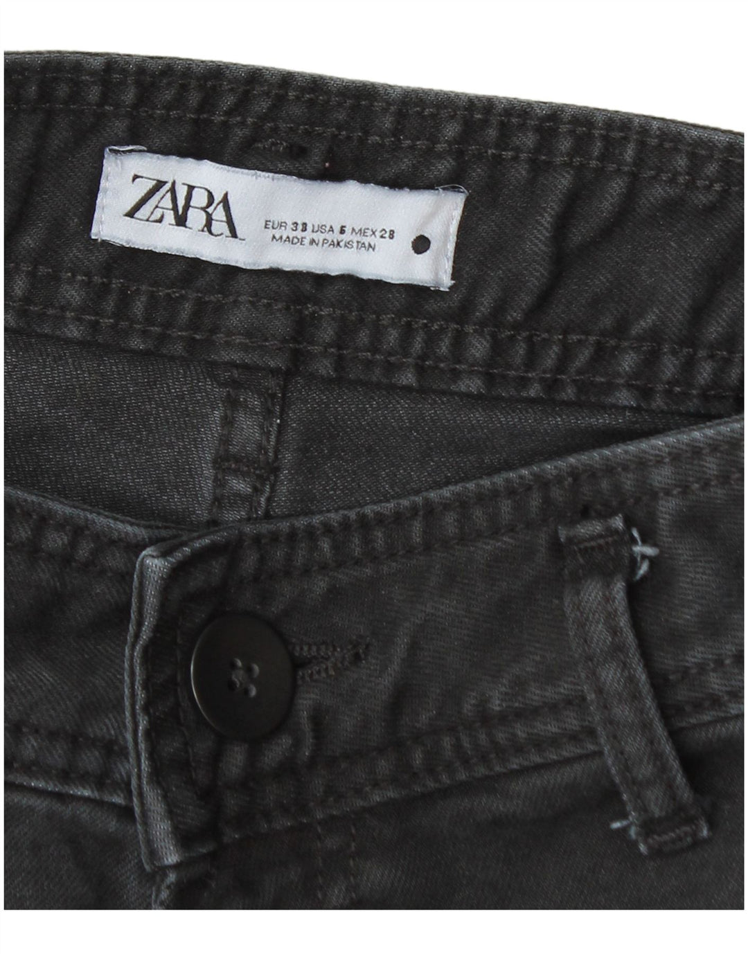 Zara Damen-Jeans mit weitem Bein, EU 38, mittelgroß, W28, L29, Marineblau