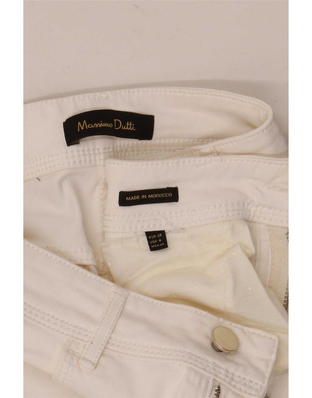 Massimo Dutti Damen Straight Jeans EU 36 XS W26 L26 Weiß