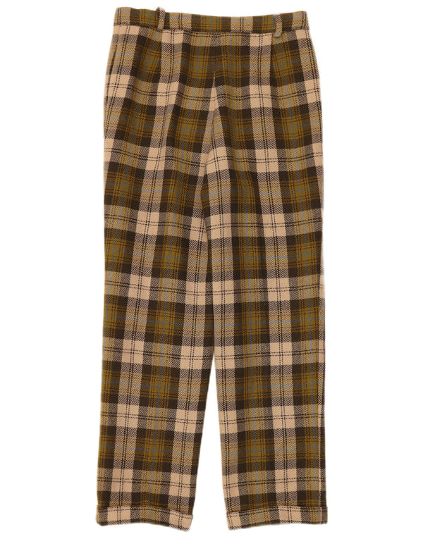 Tyroland Gerade Anzughose für Damen W28 L27 Khaki Plaid