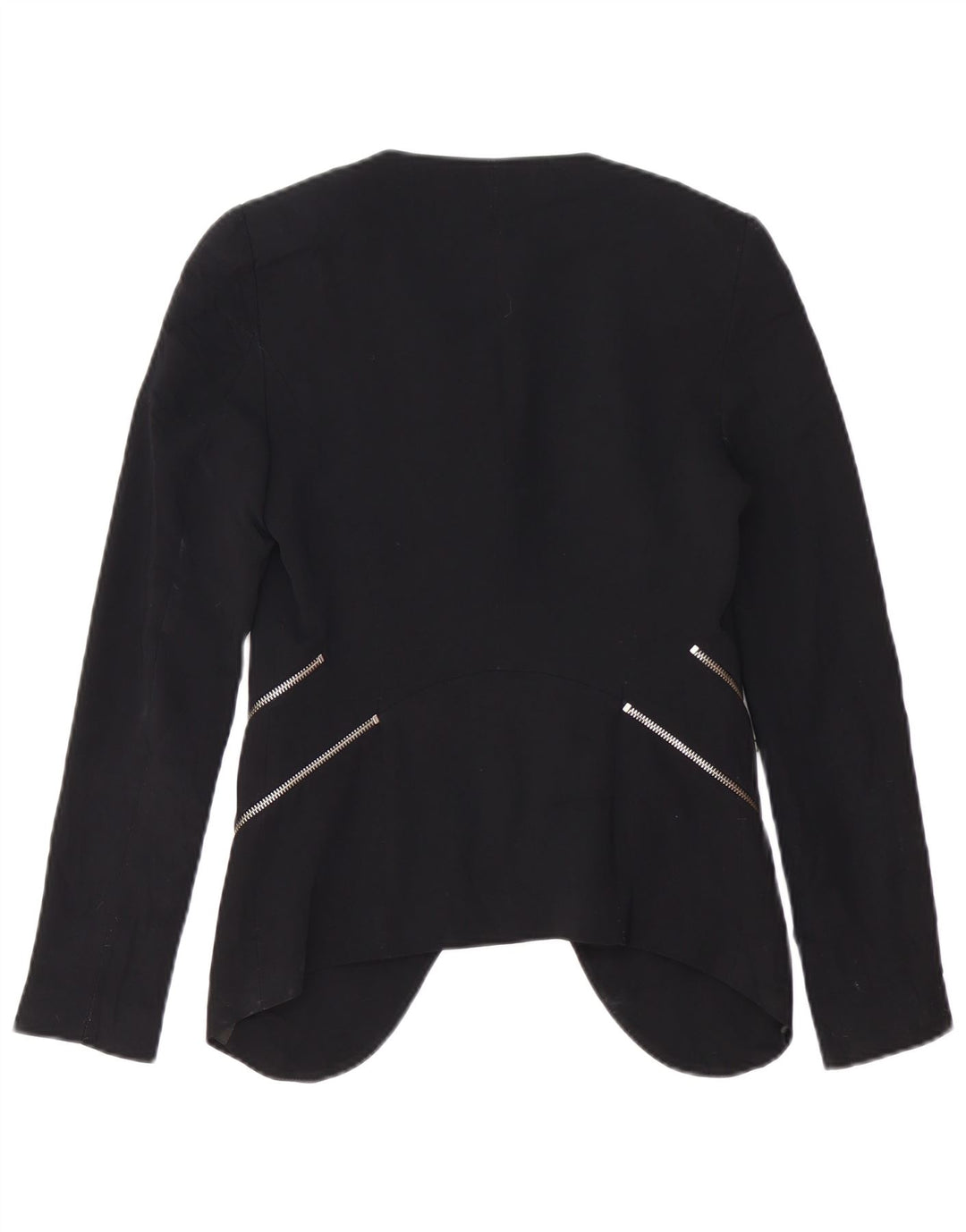 Zara Womens Open Blazer Jacke UK 6 XS Schwarz Polyester
