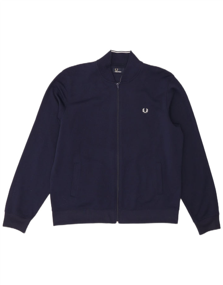 Fred Perry Herren-Trainingsanzug, Oberteil, Jacke, groß, marineblau, Polyester