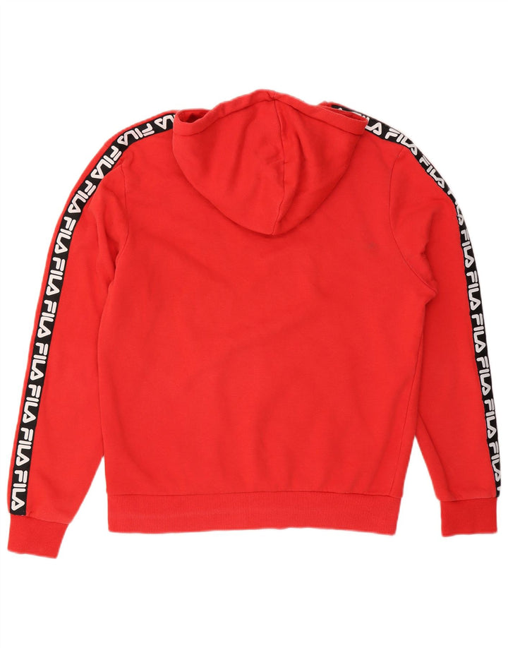 FILA Herren-Kapuzenpullover mit Grafik, klein, rot, Colourblock-Baumwolle