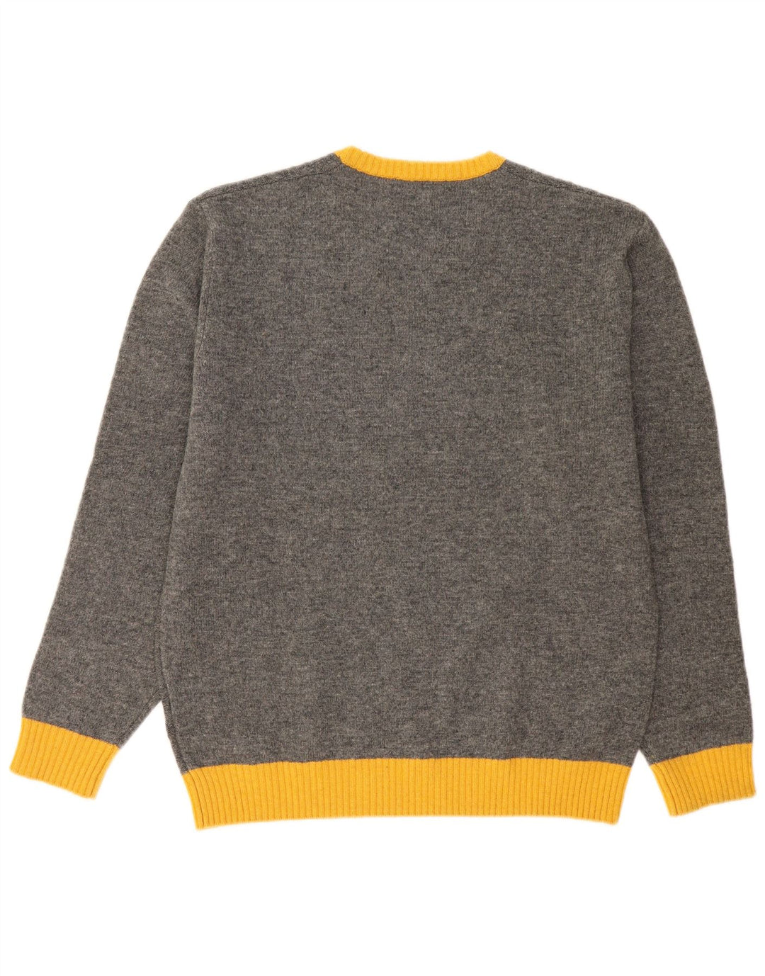 Kappa Herren-Pullover mit V-Ausschnitt, XL, graue Farbblock-Wolle