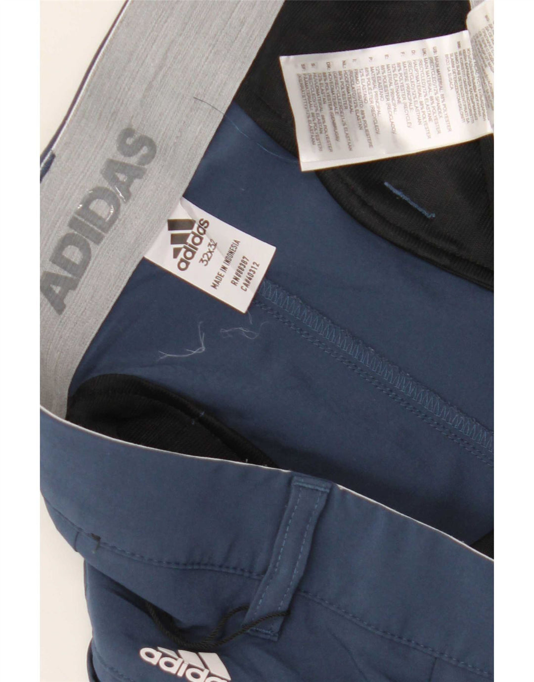 Adidas Herren Slim Chino Hose W32 L32 Blau Polyester