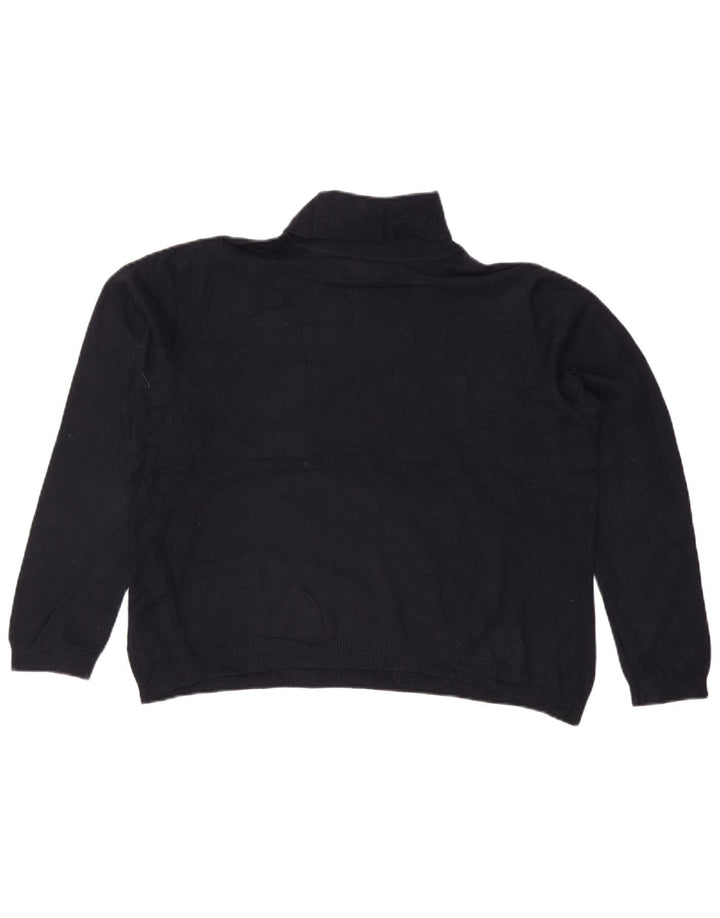 RALPH LAUREN Rollkragenpullover für Damen UK 20 2XL Marineblaue Seide