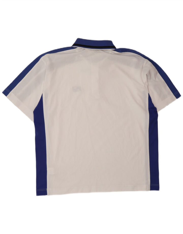FILA Herren-Poloshirt XL, weißes Colourblock-Polyester
