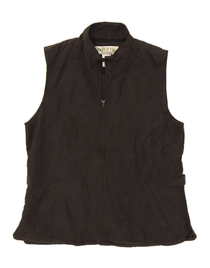 ORVIS Womens Quilted Gilet UK 10 Small Black Polyester Vintage Orvis and Second-Hand Orvis from Messina Hembry 
