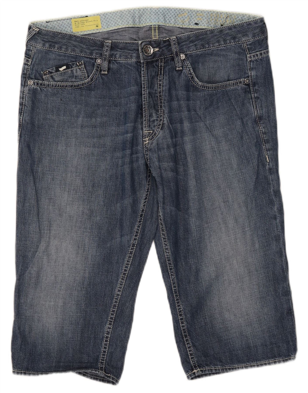 Gas Herren Jeansshorts W33 mittelblaue Baumwolle