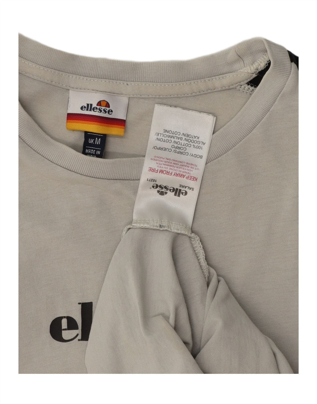 ELLESSE Mens Graphic T-Shirt Top Medium Grey Cotton Vintage Ellesse and Second-Hand Ellesse from Messina Hembry 