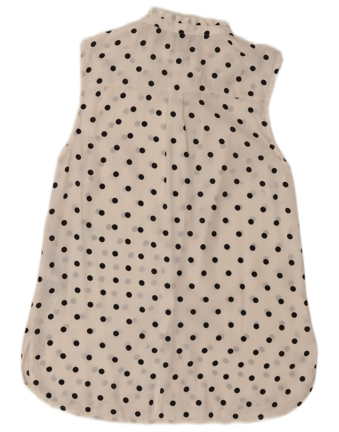 Oasis Damen-Hemdbluse, ärmellos, Größe S, Weiß, gepunktet, Polyester