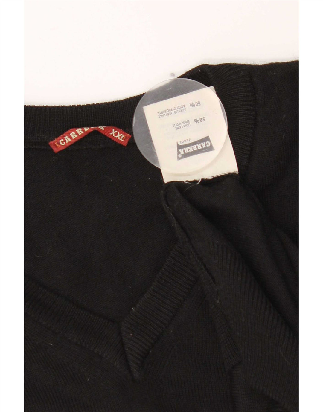 Carrera Herren-Pullover mit V-Ausschnitt, 2XL, schwarze Wolle