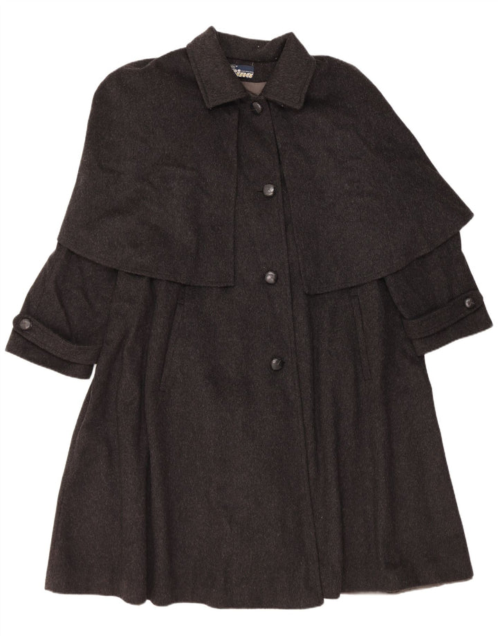 Gina Lebole Damen Übergroßer Capelet-Mantel IT 46 Große schwarze Wolle