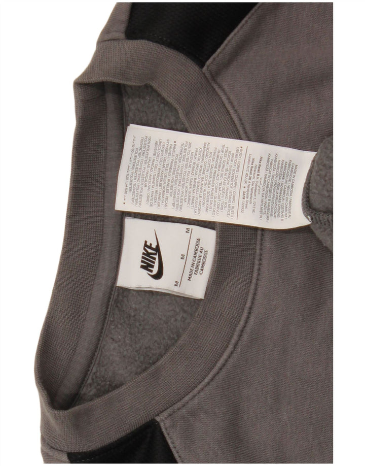 Nike Herren Grafik-Sweatshirt-Pullover aus mittelgrauer Colourblock-Baumwolle