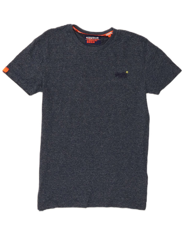 Superdry T-Shirt-Oberteil für Herren, Größe S, Marineblau, gesprenkelte Baumwolle