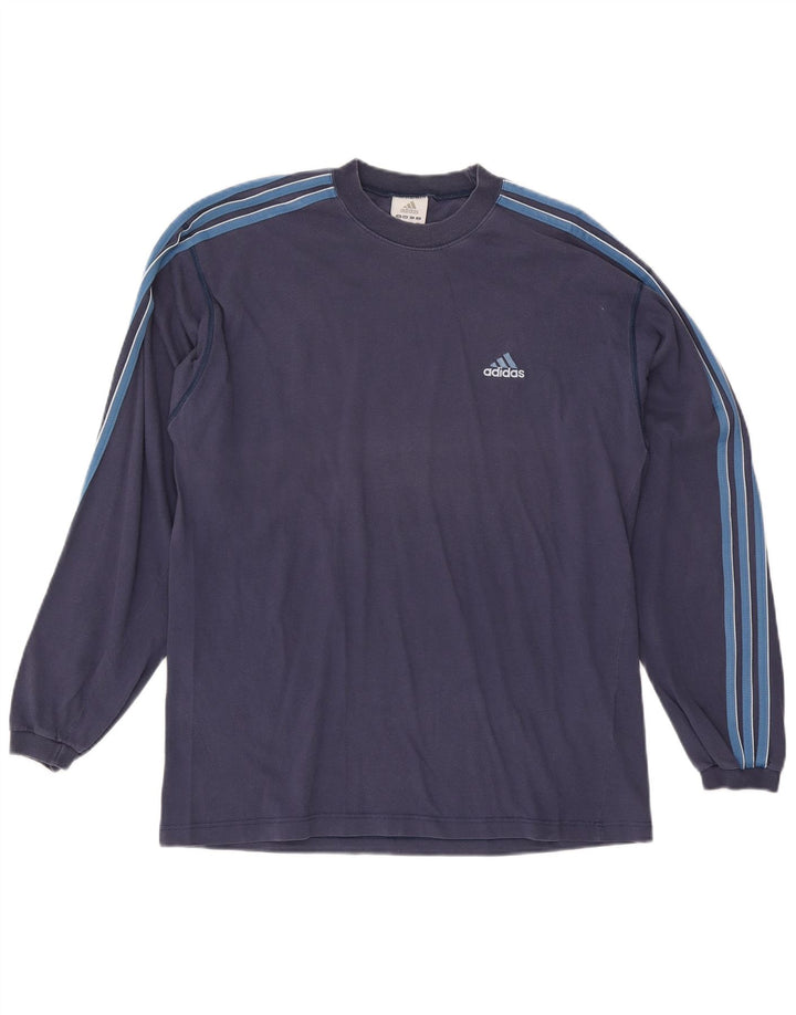 Adidas Herren Top Langarm UK 42/44 Large Marineblau