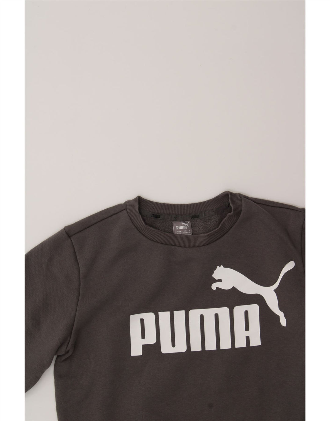 PUMA Boys Graphic Sweatshirt Jumper 13-14 Years XL  Grey Cotton Vintage Puma and Second-Hand Puma from Messina Hembry 